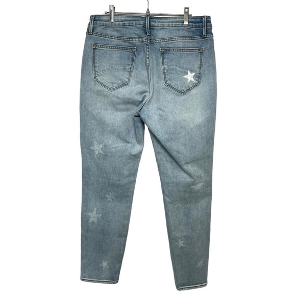 Driftwood Jackie High Rise Light Wash Star Print Straight Leg Jeans Women’s 29 - Picture 6 of 12